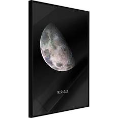 Artgeist med ramme The Solar System: Moon Guld 30x45 Plakat