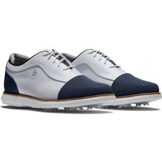 FootJoy Dame - Snørebånd Golfsko FootJoy Traditions Vandtætte Dame Golfsko Med Spikes White/Blue Normal