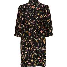Selected Dame - Viskose Kjoler Selected Floral Mini Dress - Black
