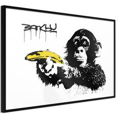 Artgeist med ramme Banksy: Banana Gun II Guld 45x30 Plakat