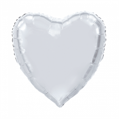 Hjerteformet Folieballon Sølv