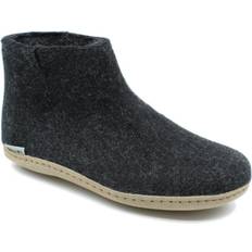 44 - Herre - Uld Indetøfler Glerups Boot with Leather Sole - Charcoal