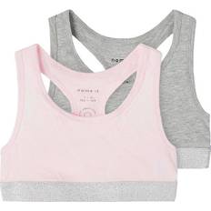 Toppe Børnetøj Name It Short Top without Sleeves 2-pack - Barely Pink