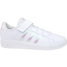Adidas 35½ Sneakers adidas Kid's Grand Court Lifestyle Court Strap - Cloud White/Iridescent/Cloud White
