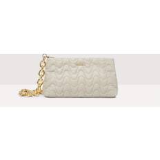Coccinelle Grå Håndtasker Coccinelle Large white quilted leather crossbody bag with chain strap, White