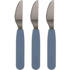 Filibabba Blå Børnebestik Filibabba Silikone Knive 3-pack Powder Blue