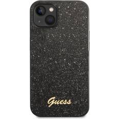 Guess Gul Mobiltilbehør Guess Glitter Flakes Metal Logo Case for iPhone 14 Plus