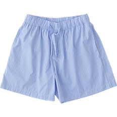 Tekla Poplin Pyjamas Shorts in Pin Stripes