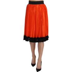 Dolce & Gabbana Dame - Orange Tøj Dolce & Gabbana High Waist Knee Length Skirt