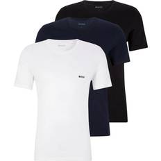 Hugo Boss Bomuld - Herre - XXL T-shirts Hugo Boss Logo Embroidered T-shirt 3-pack - Black/Blue/White