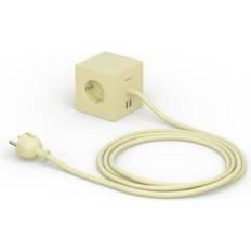 Avolt Square 1 Forlængerledning Med Usb Magnet Limegul Ledninger & Lampeophæng Gummi Lime Yellow SQ1-F-USB-YY