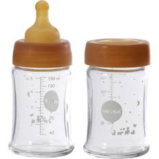 Hevea Transparent Sutteflasker & Service Hevea Wide Neck Baby Glass Bottles 150ml/50oz 2-pack