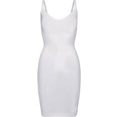 Pieces Dame - Firkantet Tøj Pieces Long Single Undershirt Dress - White