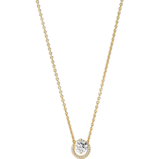 Pandora Sparkling Round Halo Pendant Collier Necklace - Gold/Transparent