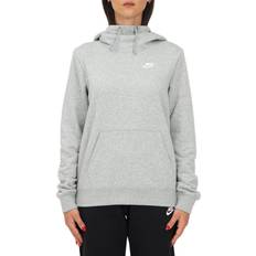 Nike Dame - Grå - Hoodies Sweatere Nike Sportswear Club Fleece Women's Funnel Neck Hoodie - Dark Grey Heather/White