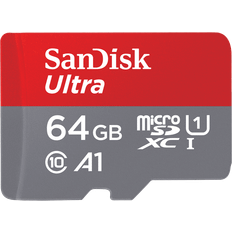 SanDisk 64 GB - Class 10 - microSDXC Hukommelseskort SanDisk Ultra microSDXC Class 10 UHS-I U1 A1 140MB/s 64GB +SD adapter