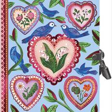 Eeboo dagbog m. lås Hearts & Birds