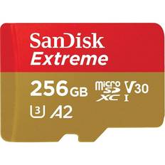 256 GB - V30 - microSDHC Hukommelseskort & USB Stik SanDisk Extreme MicroSDXC Class 10 U3 Card 190MB/s 256GB
