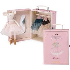 Moulin Roty Tøjdyr Moulin Roty Ballerina mus i kuffert 26 cm Suzies garderobe
