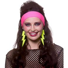 Wicked Costumes 80s Lightning Earring - Neon Yellow