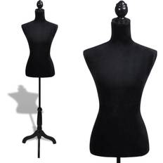 vidaXL Ladies Bust Display Black Female Mannequin Female Dress Form