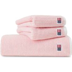 Lexington Original Striped Badehåndklæde Hvid, Pink (50x30cm)