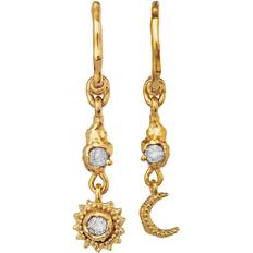 Diamanter - Messing Smykker Maanesten Ember Earrings - Gold/Diamonds
