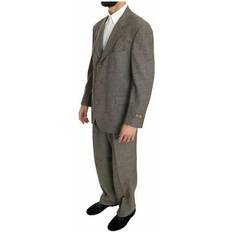 Herre - Lynlås - XS Jakkesæt Fendi Brown Wool Regular Single Breasted Suit