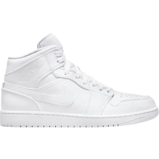 Nike 44 ½ - Hvid - Unisex Sneakers Nike Air Jordan 1 Mid - White