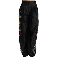 Dolce & Gabbana Dame - XL Bukser Dolce & Gabbana Women's Brocade Floral Sequined Beaded Pants