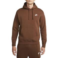 Brun - Polyester - Unisex Sweatere Nike Sportswear Club Fleece Pullover Hoodie - Cacao Wow/Cacao Wow/White