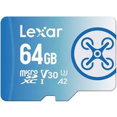 LEXAR 64 GB - Class 10 - microSDXC Hukommelseskort LEXAR FLY microSDXC Class 10 UHS-I U3 V30 A2 160/60 MB/s 64GB