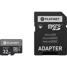 Platinet Hukommelseskort & USB Stik Platinet MicroSDHC Hukommelseskort 32GB & 90MB/s SD Kort Adapter