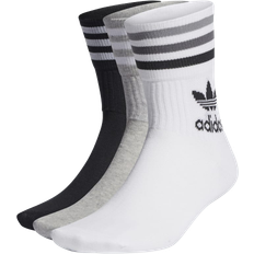 Adidas Elastan/Lycra/Spandex - Stribede Strømper adidas Mid Cut Crew Socks 3-pack
