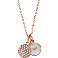 Emporio Armani Signature Necklace - Rose Gold/Mother of Peral/Transparent