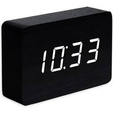 Gingko Brick Click Alarm Clock In Black/white Black