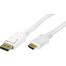 DisplayPort-kabler - Han - Han - Rund Deltaco HDMI - DisplayPort 1m