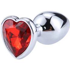 AfterDark Red Scarlet Anal Plug With Heart Jewel M