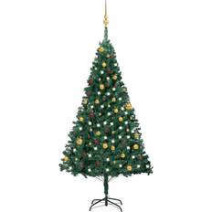 Guld - Stål Juletræer vidaXL Kunstigt med og kuglesæt 180 cm PVC hvid Juletræ 180cm
