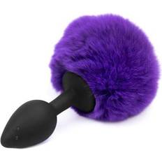 AfterDark Purple Faux Fur Rabbit Tail With Silicone Plug S