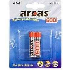 Arcas LR03 AAA Genopladelige batterier 600 mAh (2 stk)