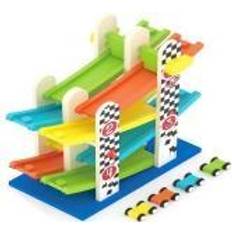 Smily Play Biler Smily Play Car track Wooden double slide with cars