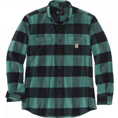Herre Skjorter Carhartt Rugged Flex Relaxed Fit Midweight Flannel long Sleeves Plaid Shirt - Slate Green