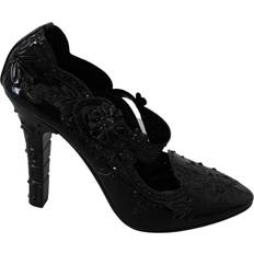 38 - Dame - Grøn Højhælede sko Dolce & Gabbana Floral Crystal Cinderella Pumps