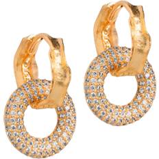 Guld Øreringe ENAMEL Copenhagen Celin Hoops Earrings - Gold/Transparent
