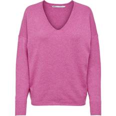 Only V-Neck Knitted Sweater - Rosa/Strawberry Moon