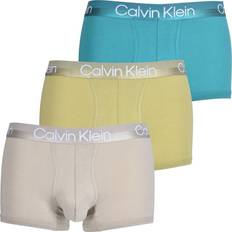 Calvin Klein Bomuld Underbukser Calvin Klein Modern StructureTrunks 3-pack - Deep Lake/Pistache/Winter Linen
