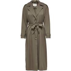 Brun - Korte kjoler - Polyester Tøj Only Long Trenchcoat