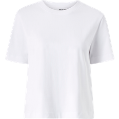 Dame - Striktrøjer - XS Overdele Selected Boxy T-shirt - Bright White