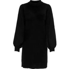 8 - S - Sort Kjoler JdY Loose Fit High Neck Volume Sleeves Short Dress - Black